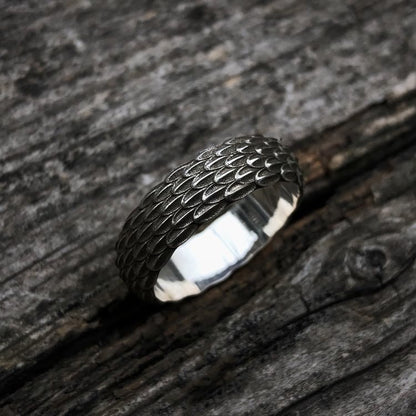Handcrafted 925 Silver Dragon Scale Ring