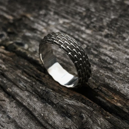 Handcrafted 925 Silver Dragon Scale Ring