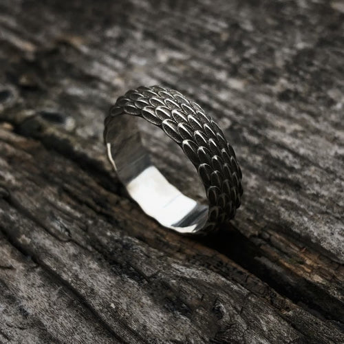 Handcrafted 925 Silver Dragon Scale Ring