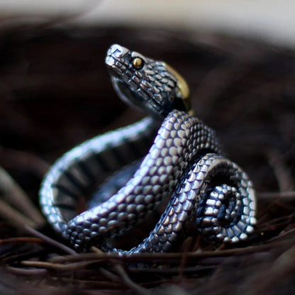 Retro Punk Snake Jormungandr Ring