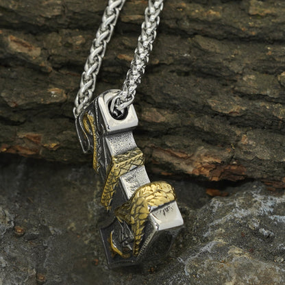 Norse Dragon Bite Valknut Necklace