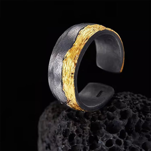Rustic Gold Vein Open Band Ring