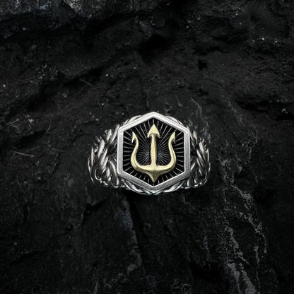 Poseidon Trident Battle Ring