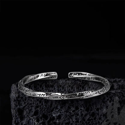 Inscribed Artisan Cuff Bracelet