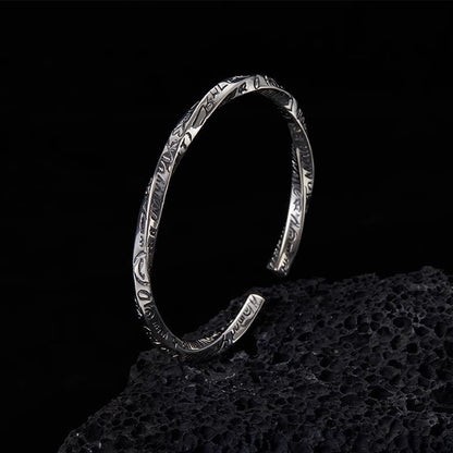 Inscribed Artisan Cuff Bracelet