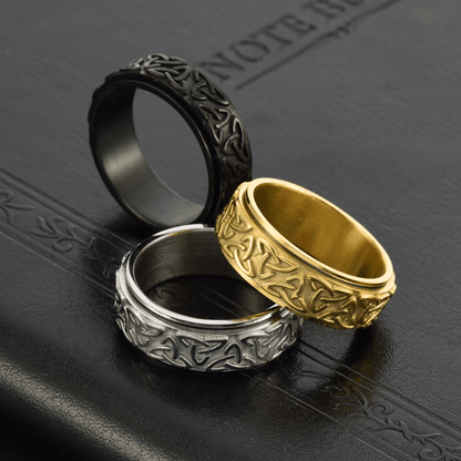 Viking Triquetra Spinner Ring