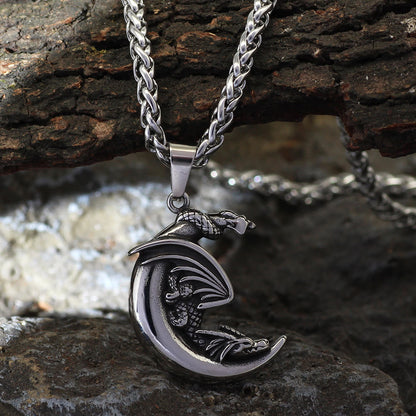 Dragon Claw Crescent Pendant Necklace