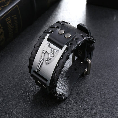 Viking Axe Norse Weapon Leather Bracelet