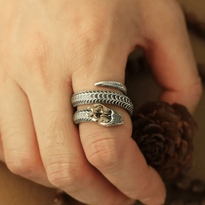 Vintage Dragon Horned Snake Ring
