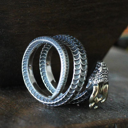 Vintage Dragon Horned Snake Ring
