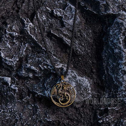 Gothic Celtic Flying Dragon Necklace