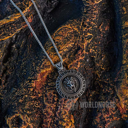 Solar Frost Lion Head Necklace