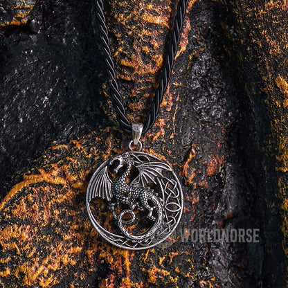 Gothic Celtic Flying Dragon Necklace