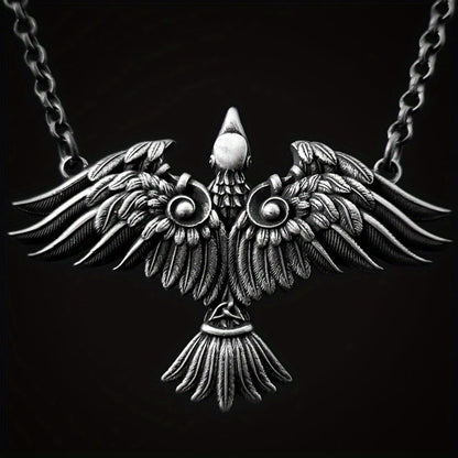 Viking Celtic Raven Bird Necklace