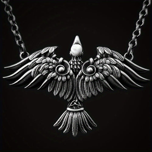 Viking Celtic Raven Bird Necklace