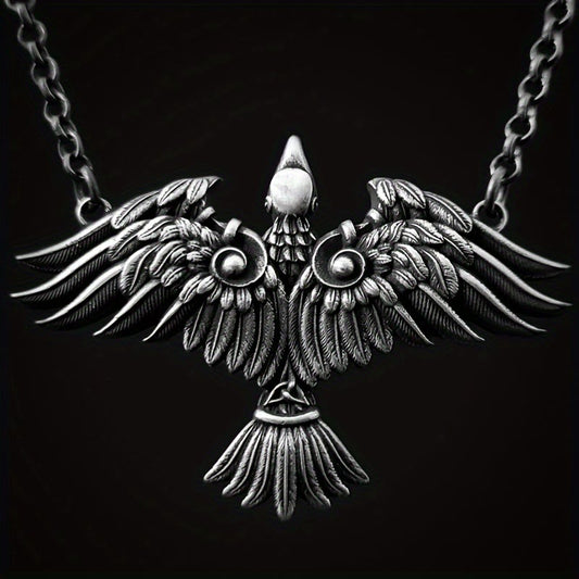 Viking Celtic Raven Bird Necklace