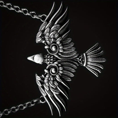 Viking Celtic Raven Bird Necklace