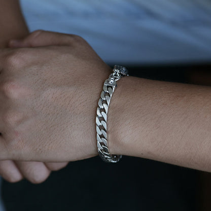 Snake Skull Cuban Link Bracelet