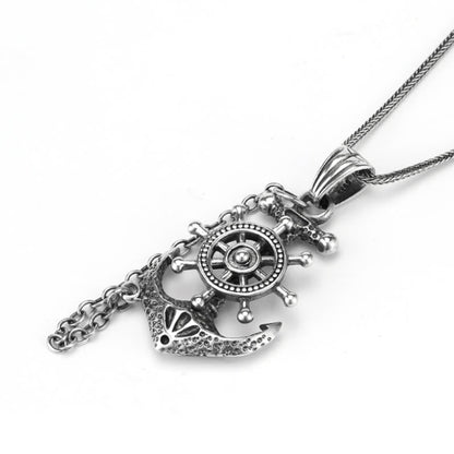 Marine Anchor Wheel Necklace