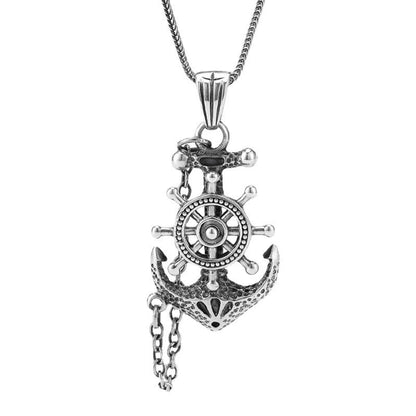 Marine Anchor Wheel Necklace