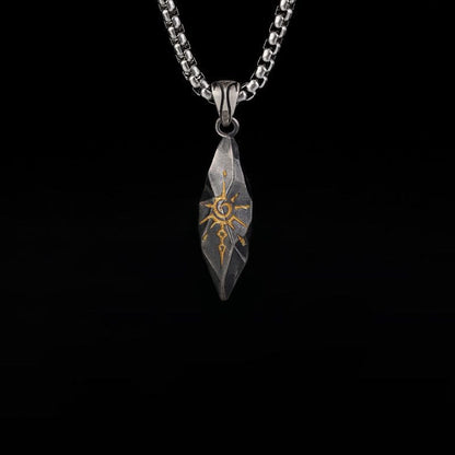 Wish Emblem Hammered Necklace