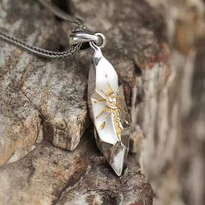 Wish Emblem Hammered Necklace