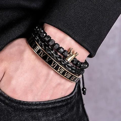Royal Crown Roman Numeral Bracelet
