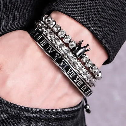 Royal Crown Roman Numeral Bracelet