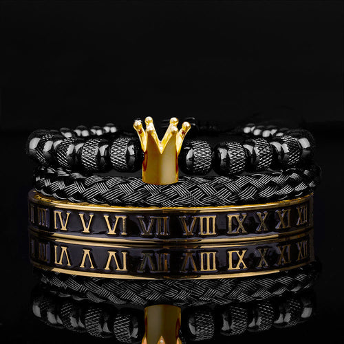 Royal Crown Roman Numeral Bracelet