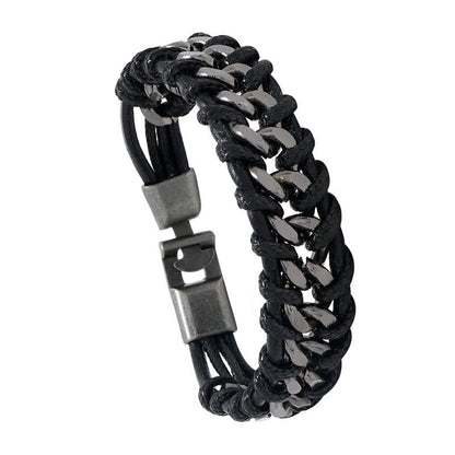Leather Chain Woven Bracelet
