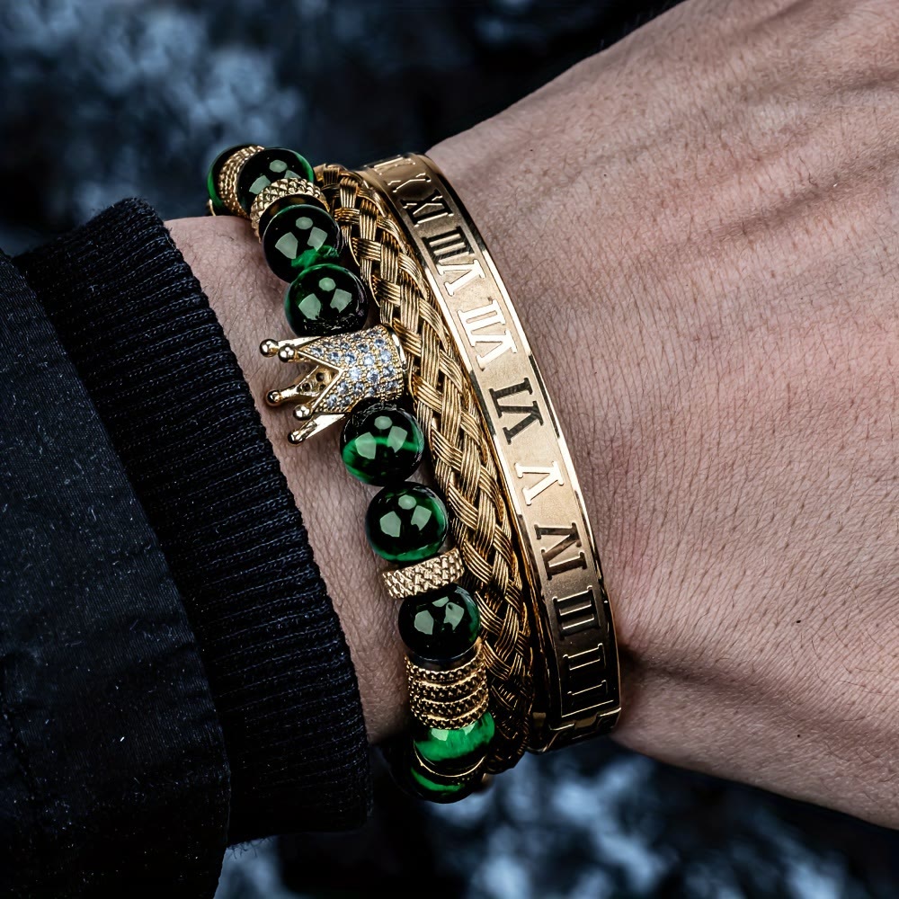 Royal Crown Stones Bracelet Set