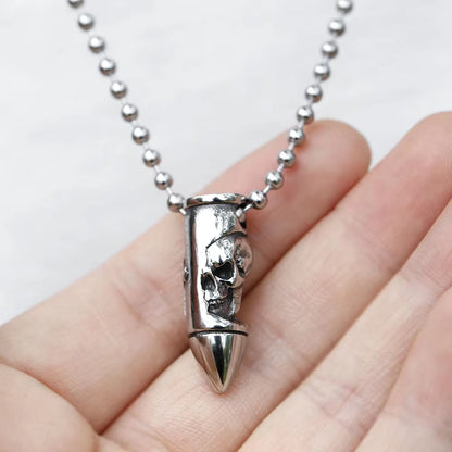 Skull Wrap Bullet Cross Necklace