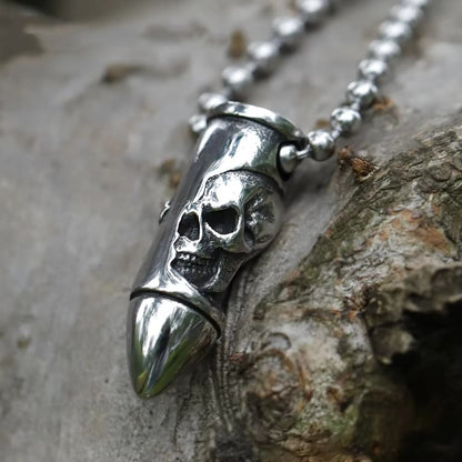Skull Wrap Bullet Cross Necklace