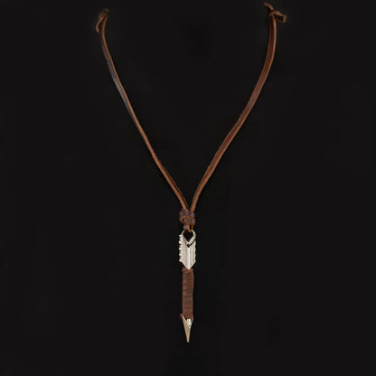 Vintage Arrow Finn Leather Necklace