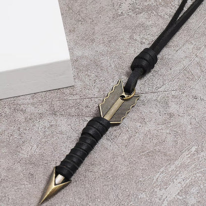 Vintage Arrow Finn Leather Necklace