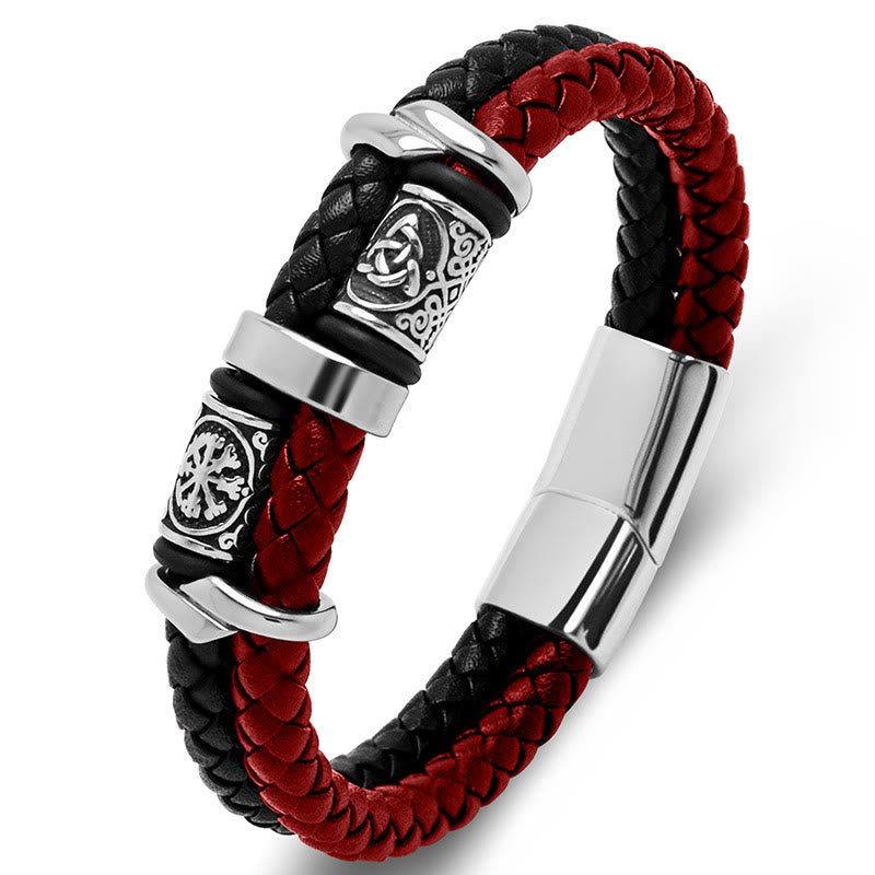 Celtic Knot And Viking Compass Stainless Steel Bracelet