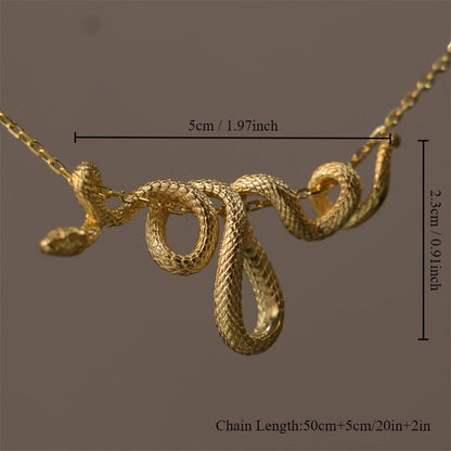Glittering Golden Silver Snake Chain Necklace