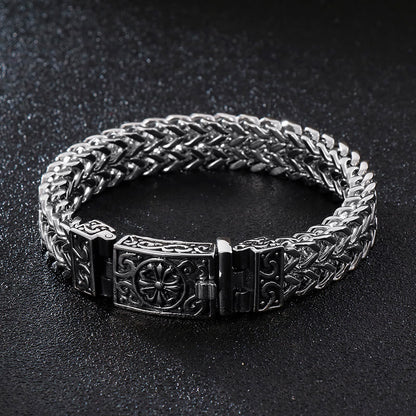 Nordic Patterns Cube Link Bracelet