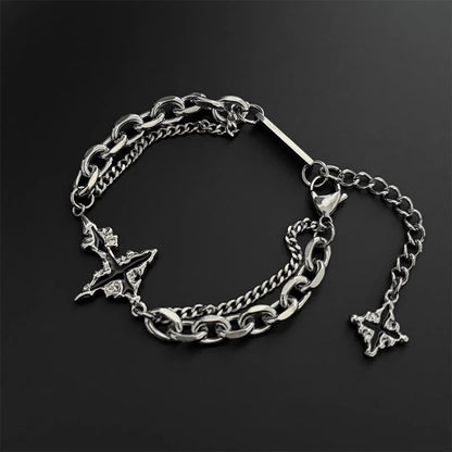 Darkness Cross Cable Chain Bracelet