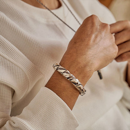 Handcrafted 925 Silver Braided Bracelet