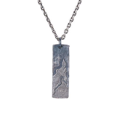 Handcrafted 925 Silver Waves Fire Necklace
