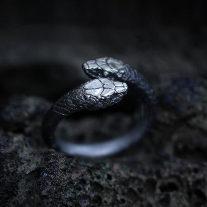 Jormungandr Two-Headed Snake Ring