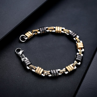 Stainless Steel Mens Polished Chain Link Bracelet
