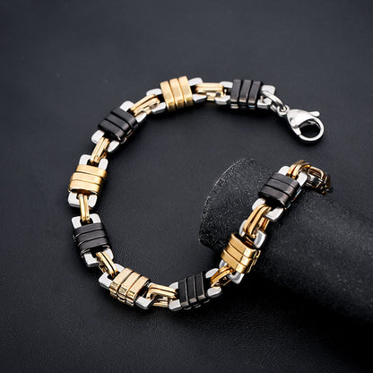 Stainless Steel Mens Polished Chain Link Bracelet