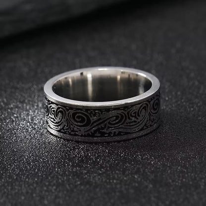 Retro Engraved Stainless Steel Band Ring