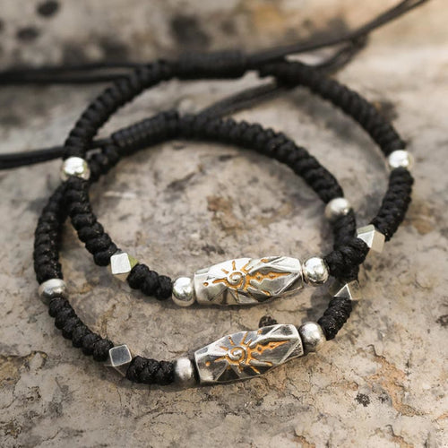 Handcrafted 925 Silver Wish Emblem Hammered Bracelet