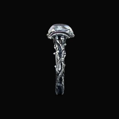 Moonstone Crescent Twin Moon Ring
