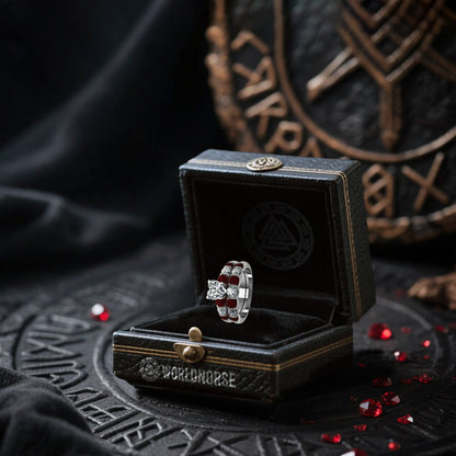 Freyja's Heart Garnet Ring