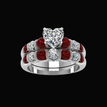 Freyja's Heart Garnet Ring