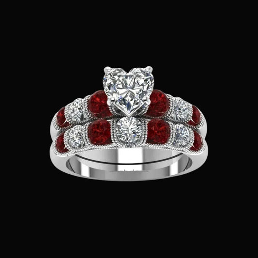 Freyja's Heart Garnet Ring